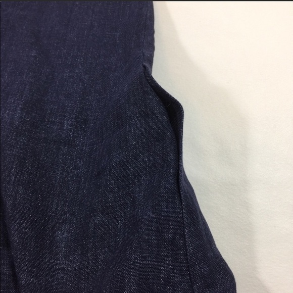Theory V-Neck Linen Shift Dress Denim Blue Sz. P - Picture 3 of 6